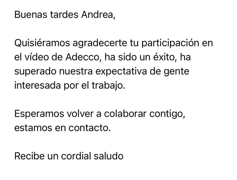 Testimonio de Adecco sobre la colaboración con Andrea Serrano