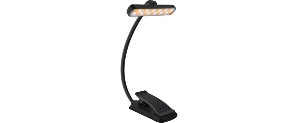 Luz de lectura LED recargable con pinza
