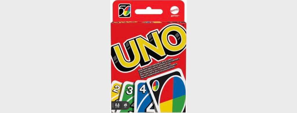 UNO Original de Mattel Games, juego de cartas familiar clásico con 112 cartas, para 2 a 10 jugadores